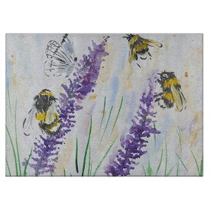 Bumble bees and Lavender Cutting Board