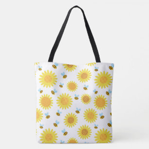 Bumble Bees and Sunflowers Tote Bag
