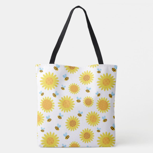 Bumble Bees and Sunflowers Tote Bag (Back)