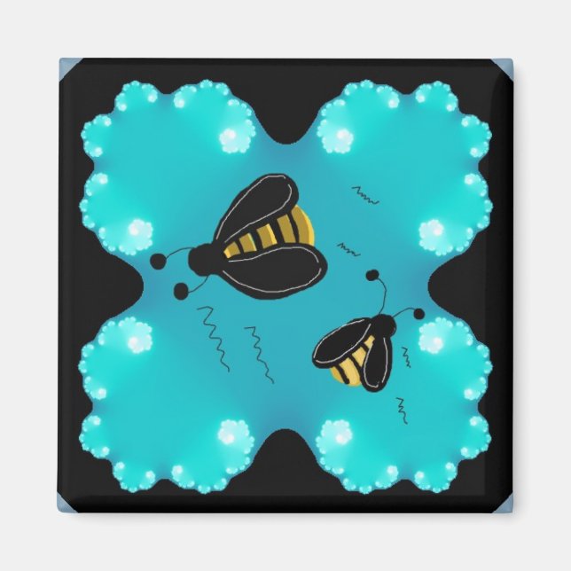 Bumble Bees Art Design Magnet (Front)