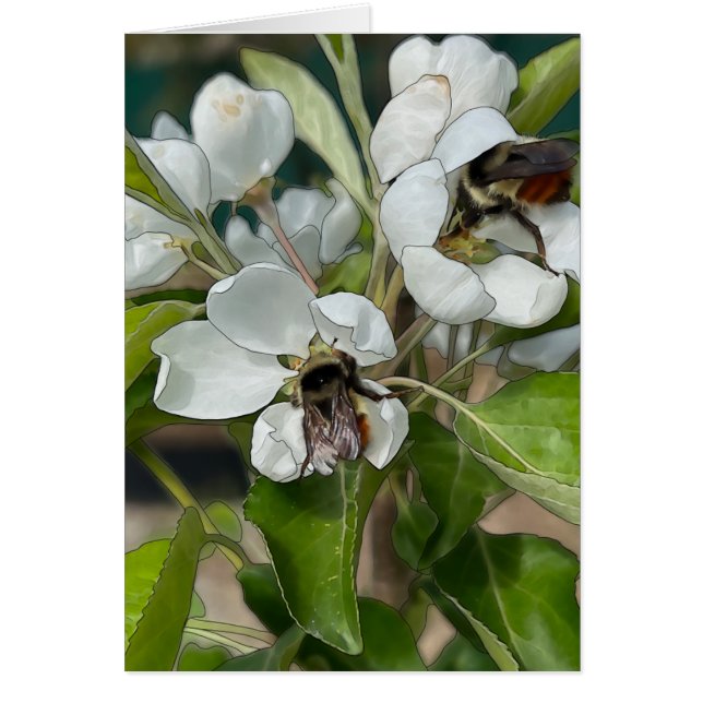 Bumble Bees & Blossoms - 5" x 7" Art Card (Front)