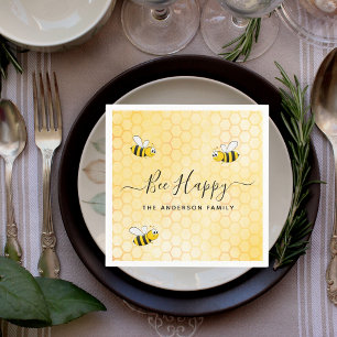 Bumble bees bree happy summer fun humor name napkin