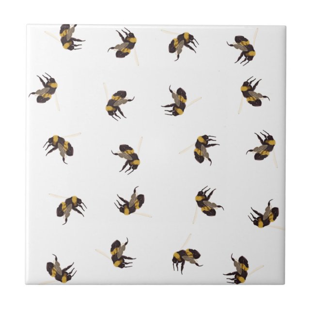 Bumble Bees Ceramic Tile (Front)