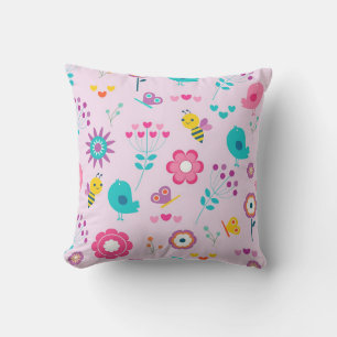 Bumble Bees, Flowers and Butterflies Cushion