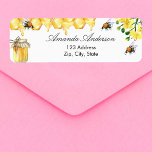 Bumble bees honey floral return address return address label<br><div class="desc">Dripping honey from honeycombs,  yellow florals,  bumble bees and a honey jar.  Personalize and add your name and address. Perfect for baby shower,  bridal shower invitations and thank you cards.</div>