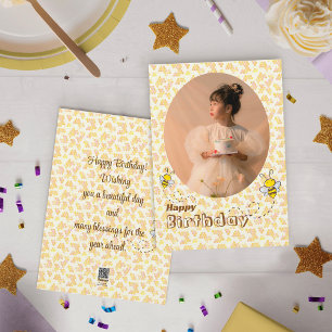 Bumble Bees Photo Birthday Card