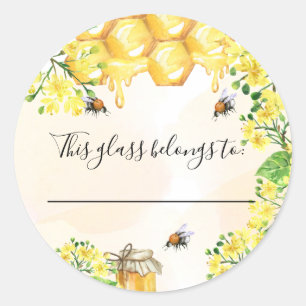Bumble bees this drink glass belongs to classic round sticker
