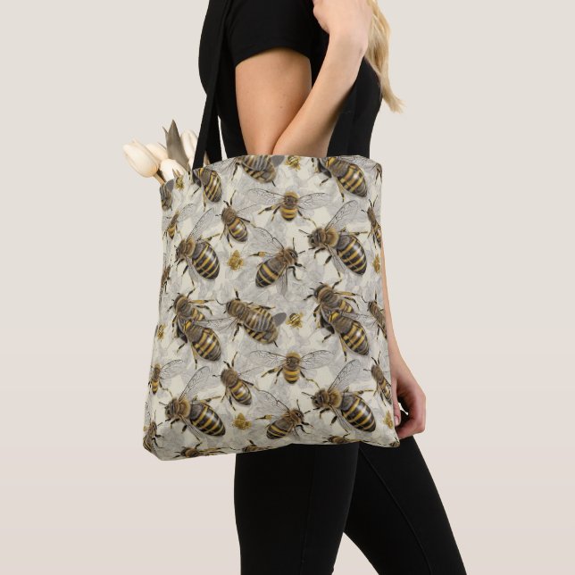 Bumble Bees Tote Bag (Close Up)