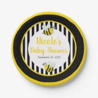 Bumble Black White Yellow Bee Theme Baby Shower