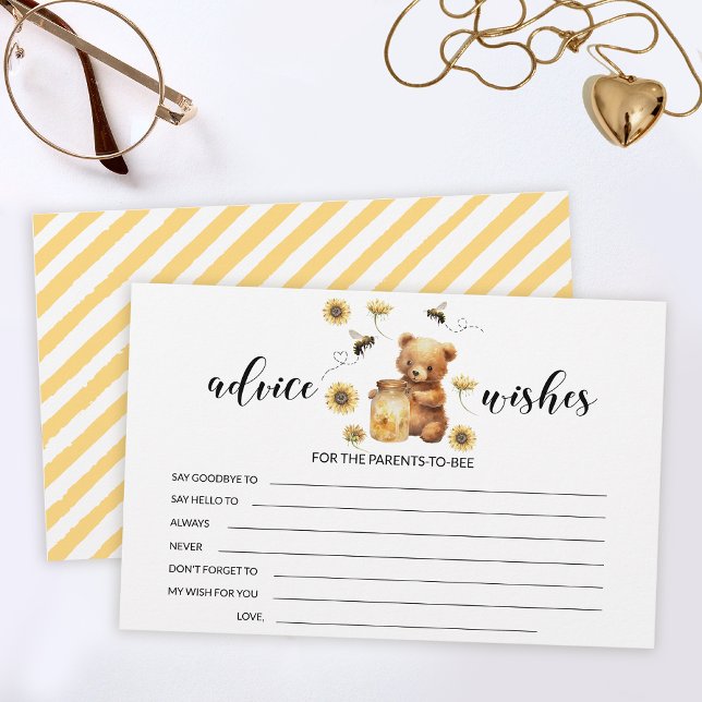 Bumble honey bee baby shower advice wishes card (Creator Uploaded)
