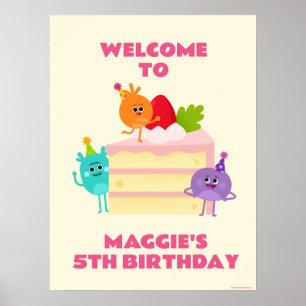 Bumble Nums Birthday Cake Welcome Poster