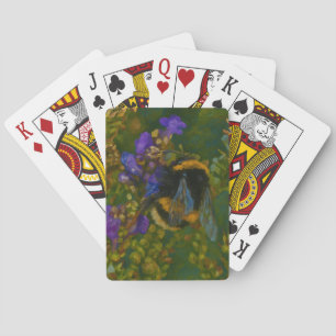 Bumblebee Among Purple Blooms Playing Cards