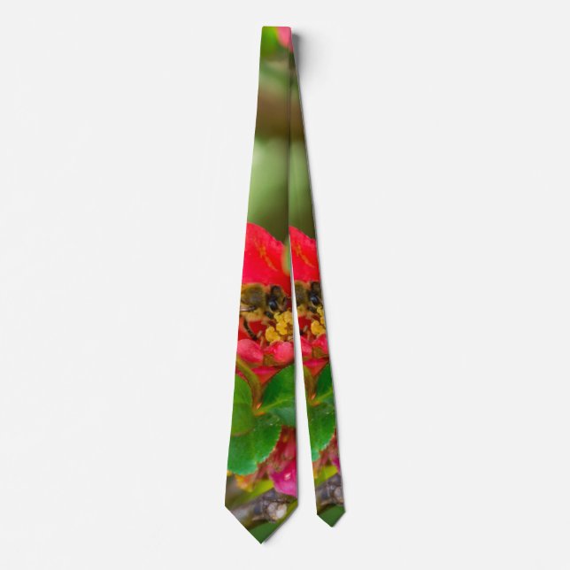 Bumblebee And Azalea Neck Tie (Front)