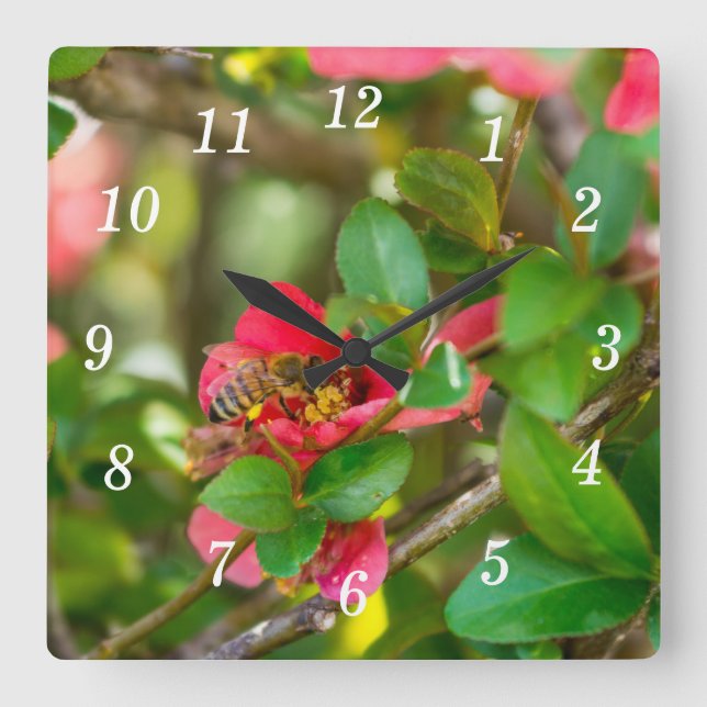 Bumblebee And Azalea Wall Clock (Front)