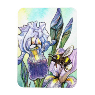 Bumblebee And Irises Magnet