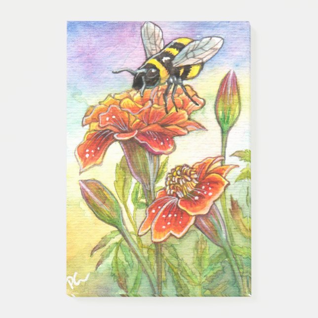 Bumblebee And Marigold Post-it Notes (Front)