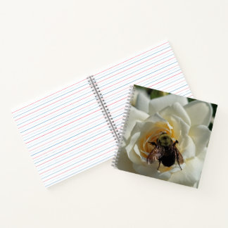 Bumblebee and White Rose Notebook