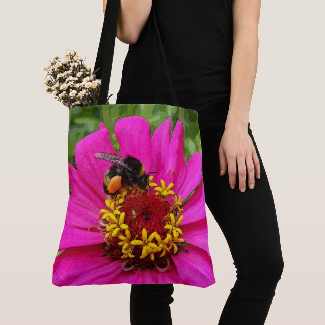 bumblebee at work tote bag (Close Up)