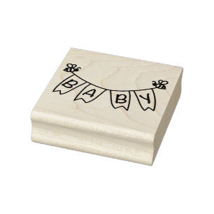 Bumblebee Baby Banner Rubber Stamp
