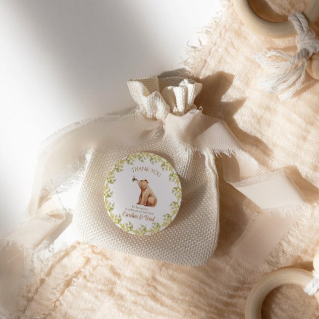 Bumblebee baby bear shower thank you classic round sticker (Creator Uploaded)