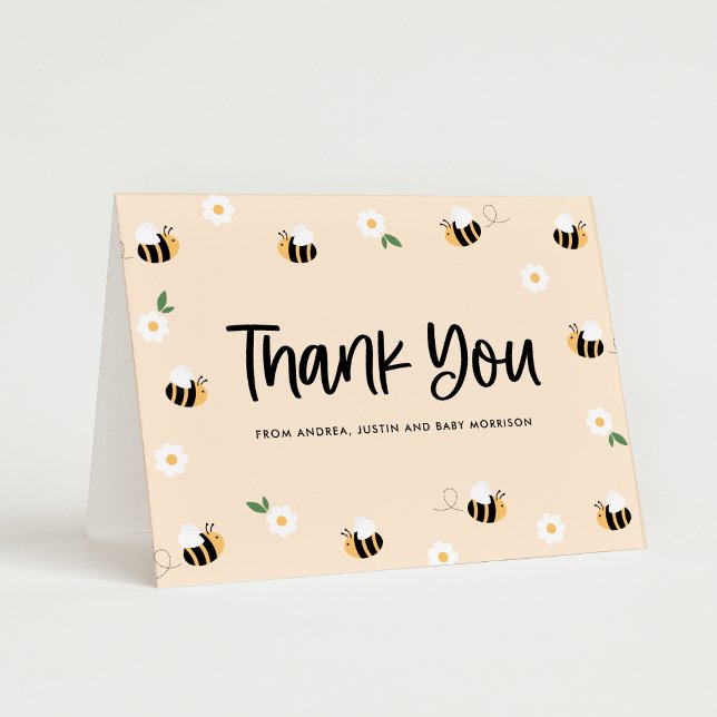 Bumblebee Baby Shower Blank  Thank You Card (Creator Uploaded)