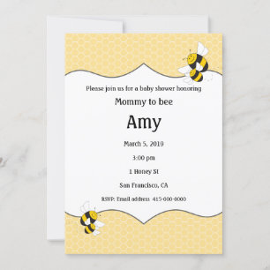 Bumblebee baby shower invitation for mummy to bee