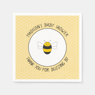 Bumblebee baby shower napkin