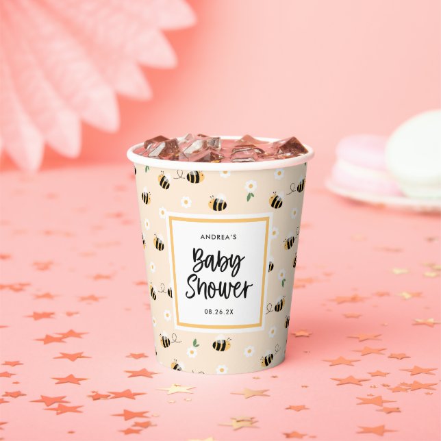 Bumblebee Baby Shower Paper Cups (Insitu)