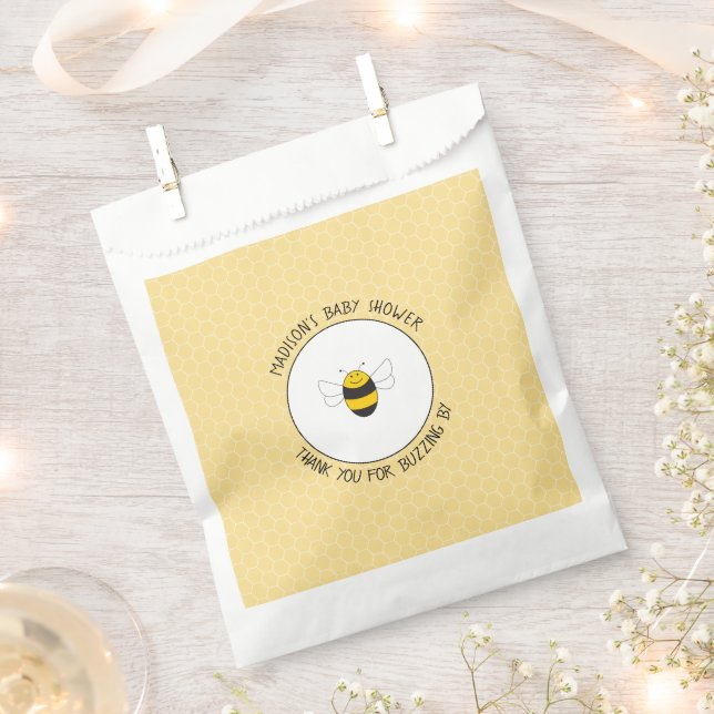Bumblebee bee baby shower favour bag (Clipped)