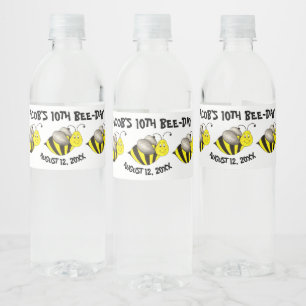 Bumblebee Bee-Day Personalised Birthday Party Water Bottle Label