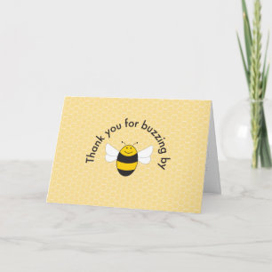 Bumblebee birthday party thank you card