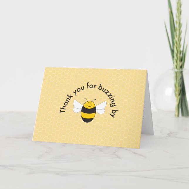 Bumblebee birthday party thank you card (Front)