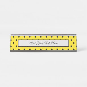 Bumblebee Black Spots Yellow Cute Bumble Bee Desk Name Plate