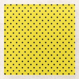 Bumblebee Black Spots Yellow Cute Bumble Bee Glass Coaster