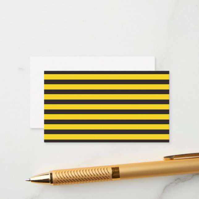 Bumblebee Black Yellow Horizontal Lines Bumble Bee Enclosure Card (Front/Back In Situ)