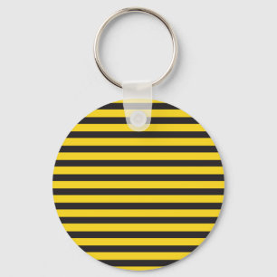 Bumblebee Black Yellow Horizontal Lines Bumble Bee Key Ring