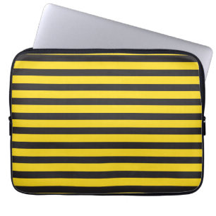 Bumblebee Black Yellow Horizontal Lines Bumble Bee Laptop Sleeve