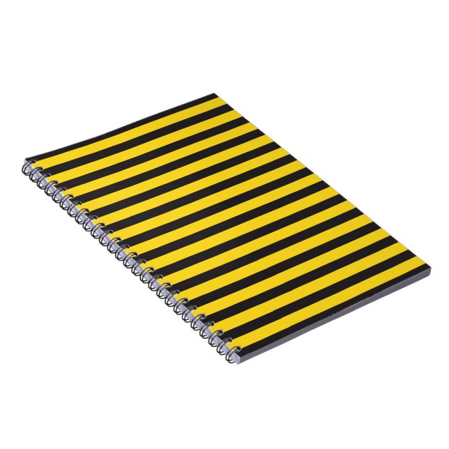 Bumblebee Black Yellow Horizontal Lines Bumble Bee Notebook (Right Side)