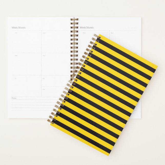 Bumblebee Black Yellow Horizontal Lines Bumble Bee Planner (Display)
