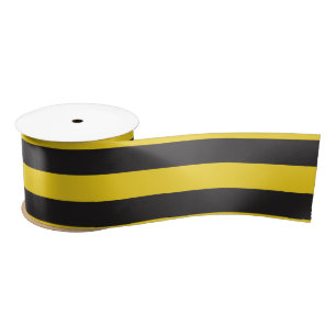 Bumblebee Black Yellow Horizontal Lines Bumble Bee Satin Ribbon