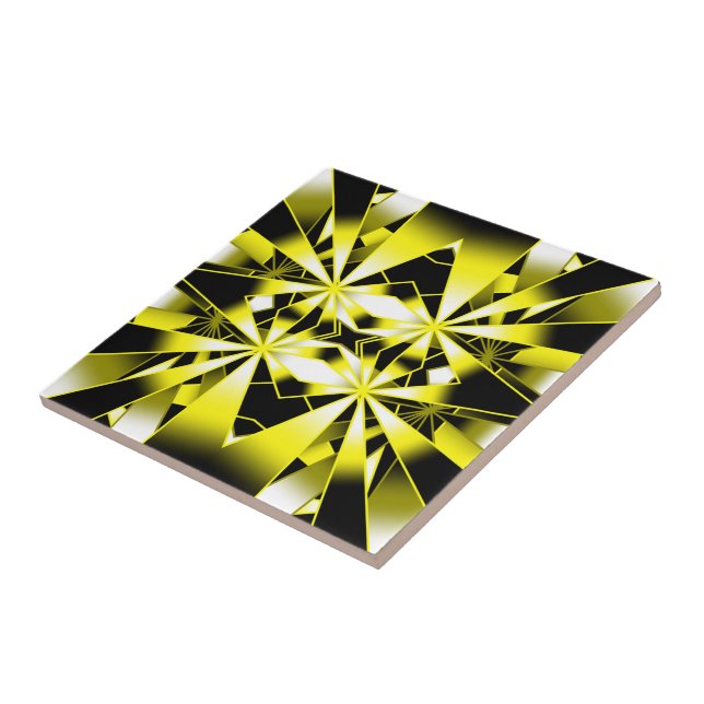 Bumblebee Colour Gradient Perspective Drawing Ceramic Tile (Side)