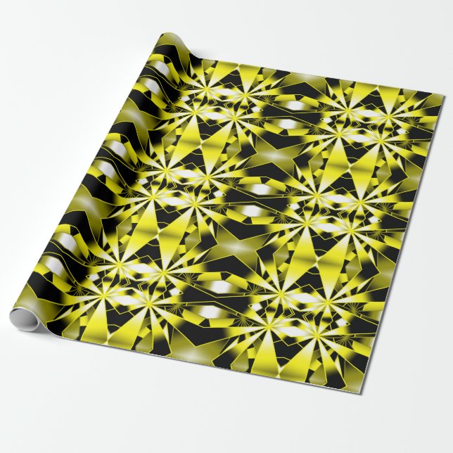 Bumblebee Colour Gradient Perspective Drawing Wrapping Paper (Unrolled)