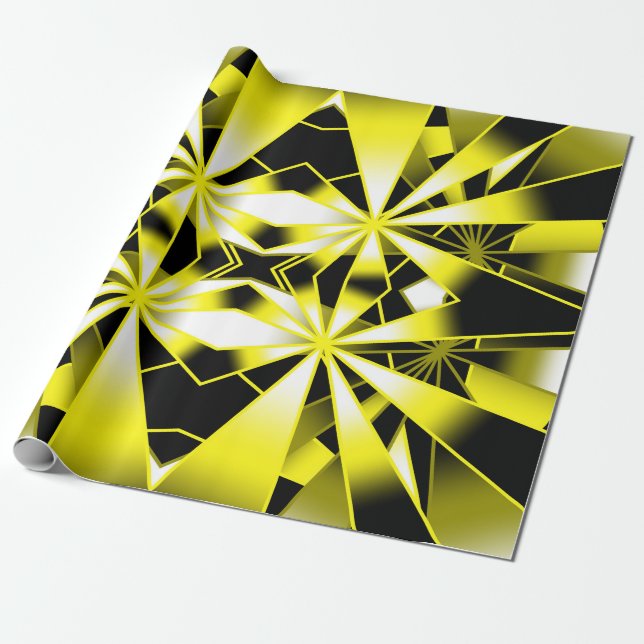 Bumblebee Colour Gradient Perspective Drawing Wrapping Paper (Unrolled)