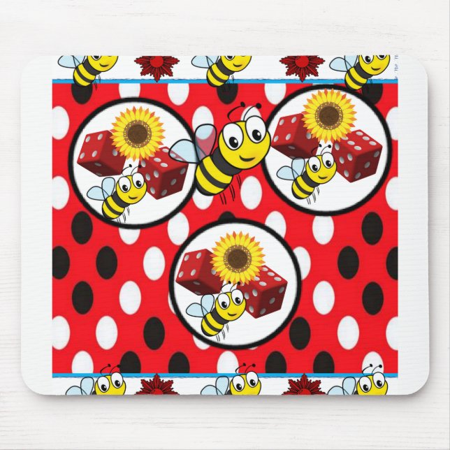 Bumblebee Dice coaster Mouse Pad (Front)