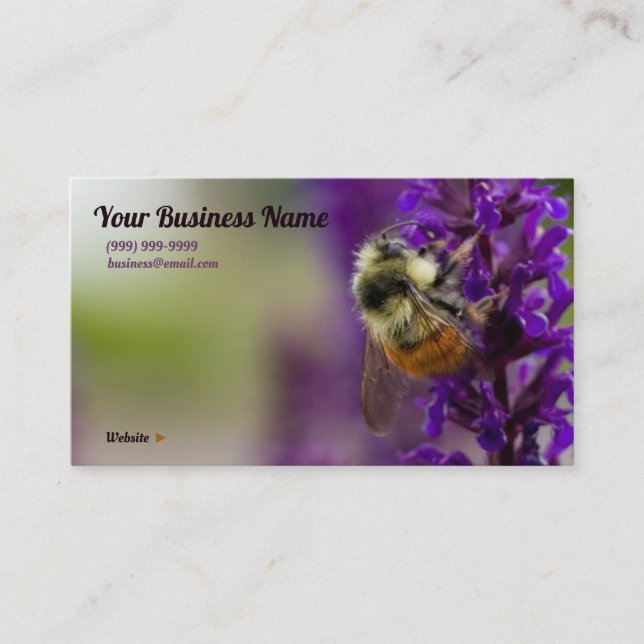Bumblebee Drinking His Fill Business Card (Front)