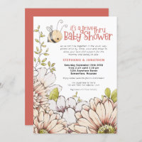 Bumblebee Florals Coral Drive Thru Baby Shower