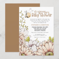Bumblebee Florals Gold Drive Thru Baby Shower