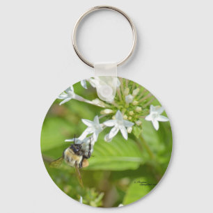 Bumblebee & flowers key ring
