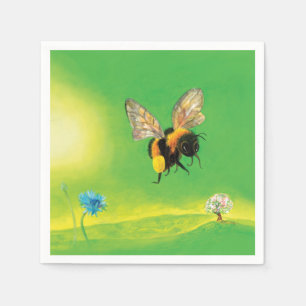 Bumblebee Flying over the Meadow   Napkin
