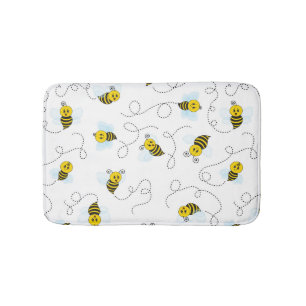 Bumblebee Flying Yellow Black Bumble Bee Bath Mat